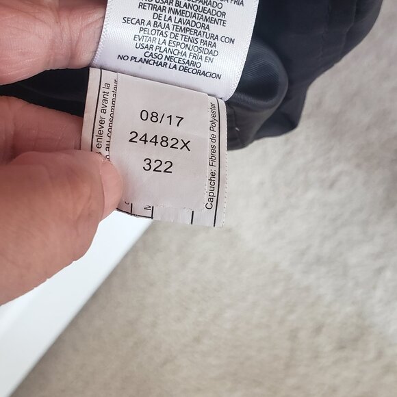 LAUREN Ralph Lauren Hooded Down Coat with Faux Leather size L - Picture 8 of 11